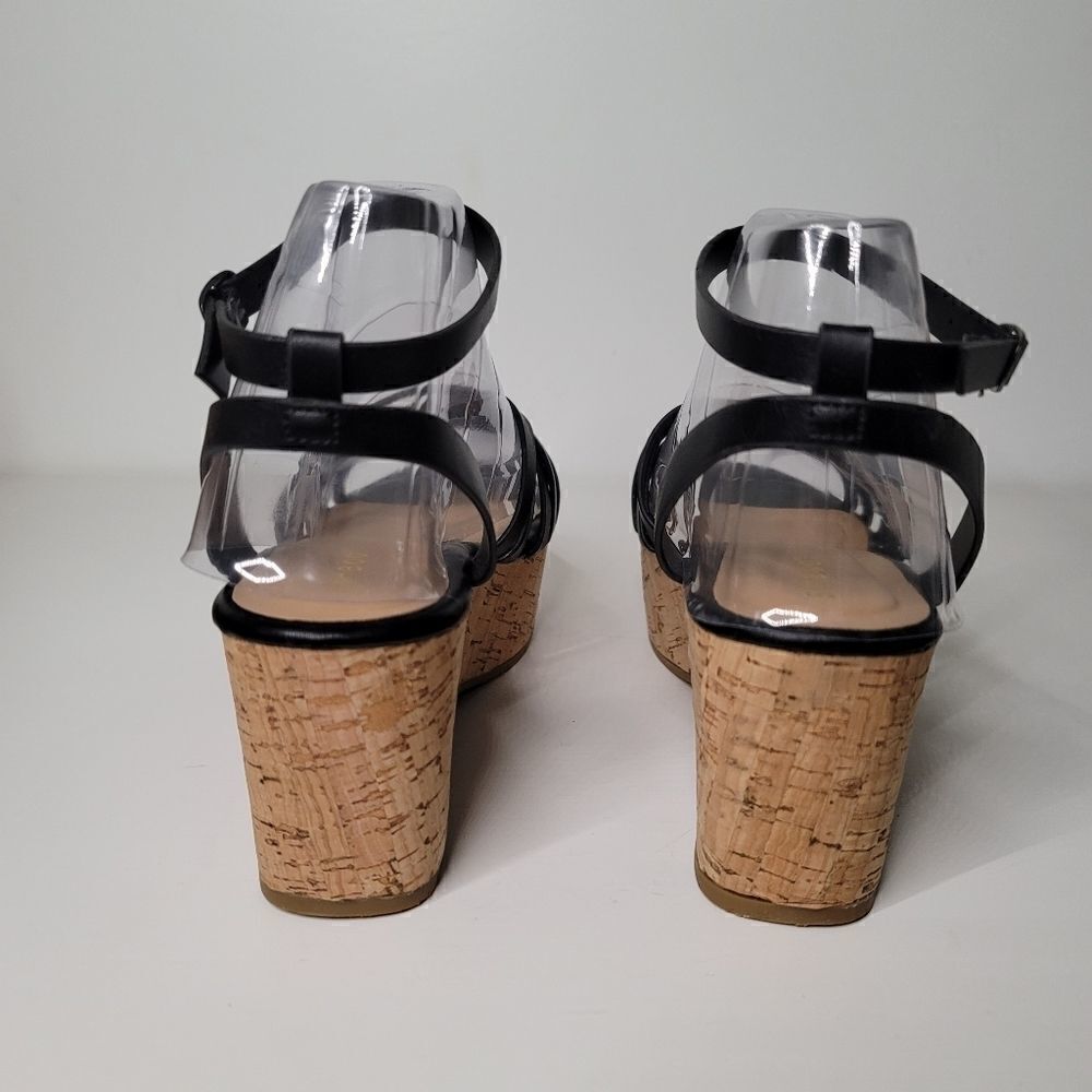 Bamboo black lattice strap platform sandal - Picture 5 of 9